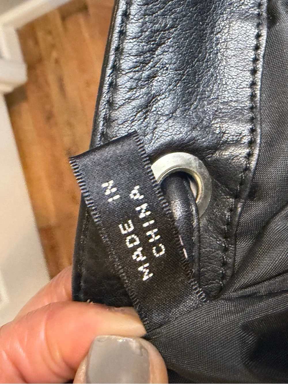 DKNY Black Leather Drawstring Backpack 🎒